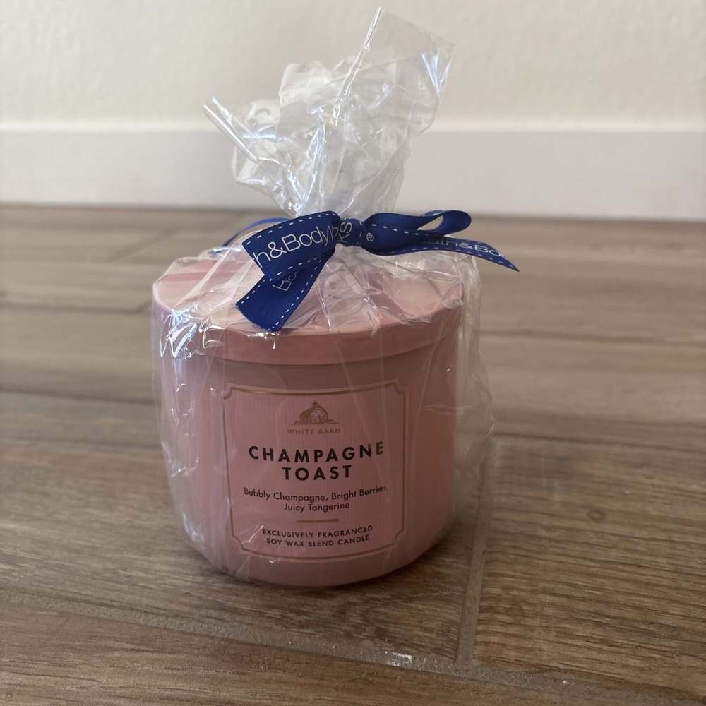 Bath & Body Works CHAMPAGNE TOAST Large 3 Wick Candle Berry Citrus 14.5 oz New